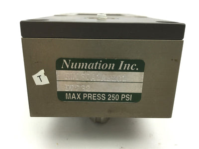Used Numation RW030A1AEZC1 Rotary Actuator, Rotation: 90ø, Bore: 30 in-lb Shaft: 0.5"