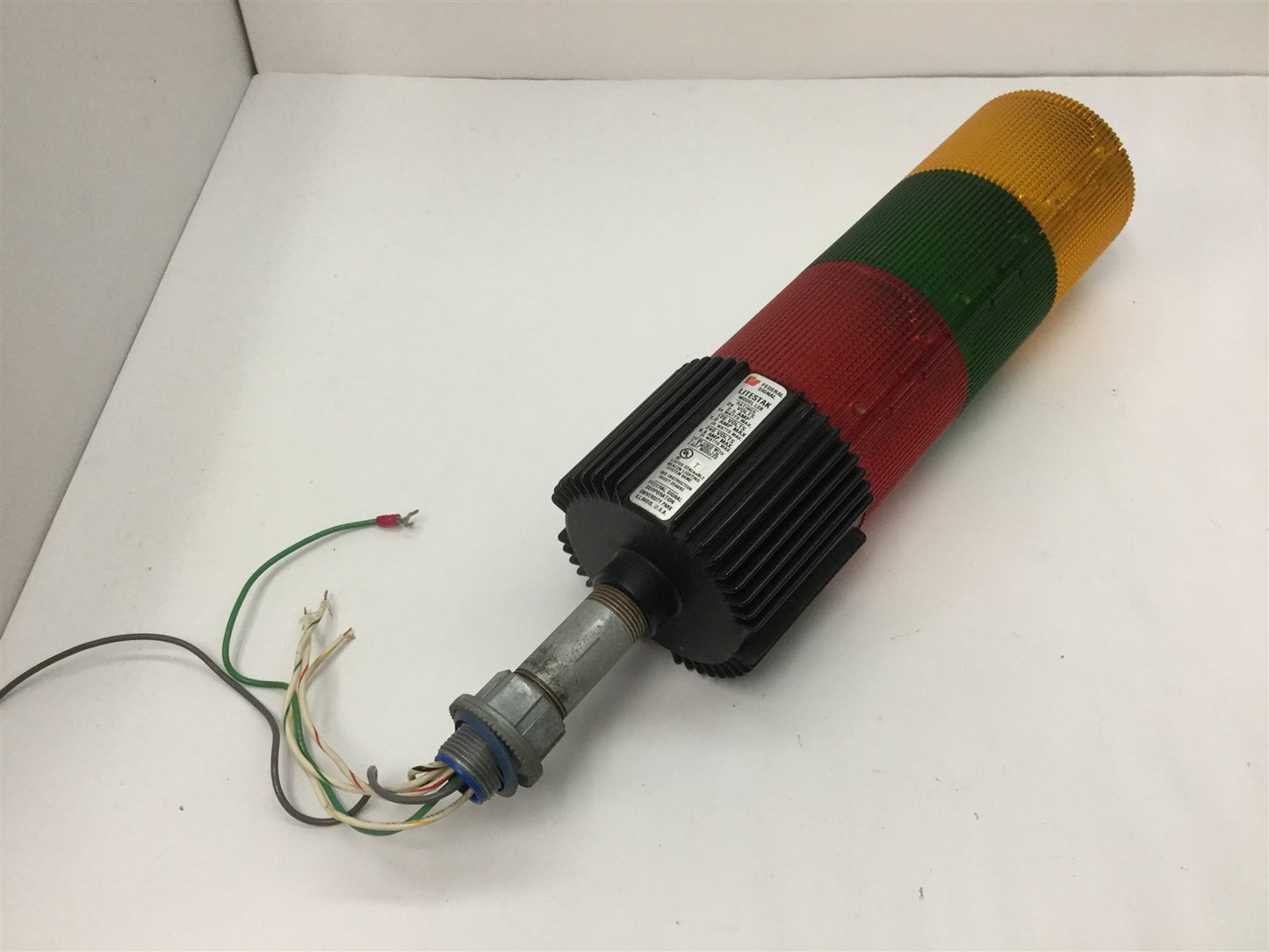 Used Federal Signal LSB Litestak Stack Light, Color: Red Green Amber, 24V Bulbs