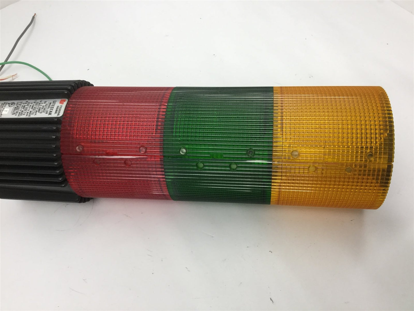 Used Federal Signal LSB Litestak Stack Light, Color: Red Green Amber, 24V Bulbs