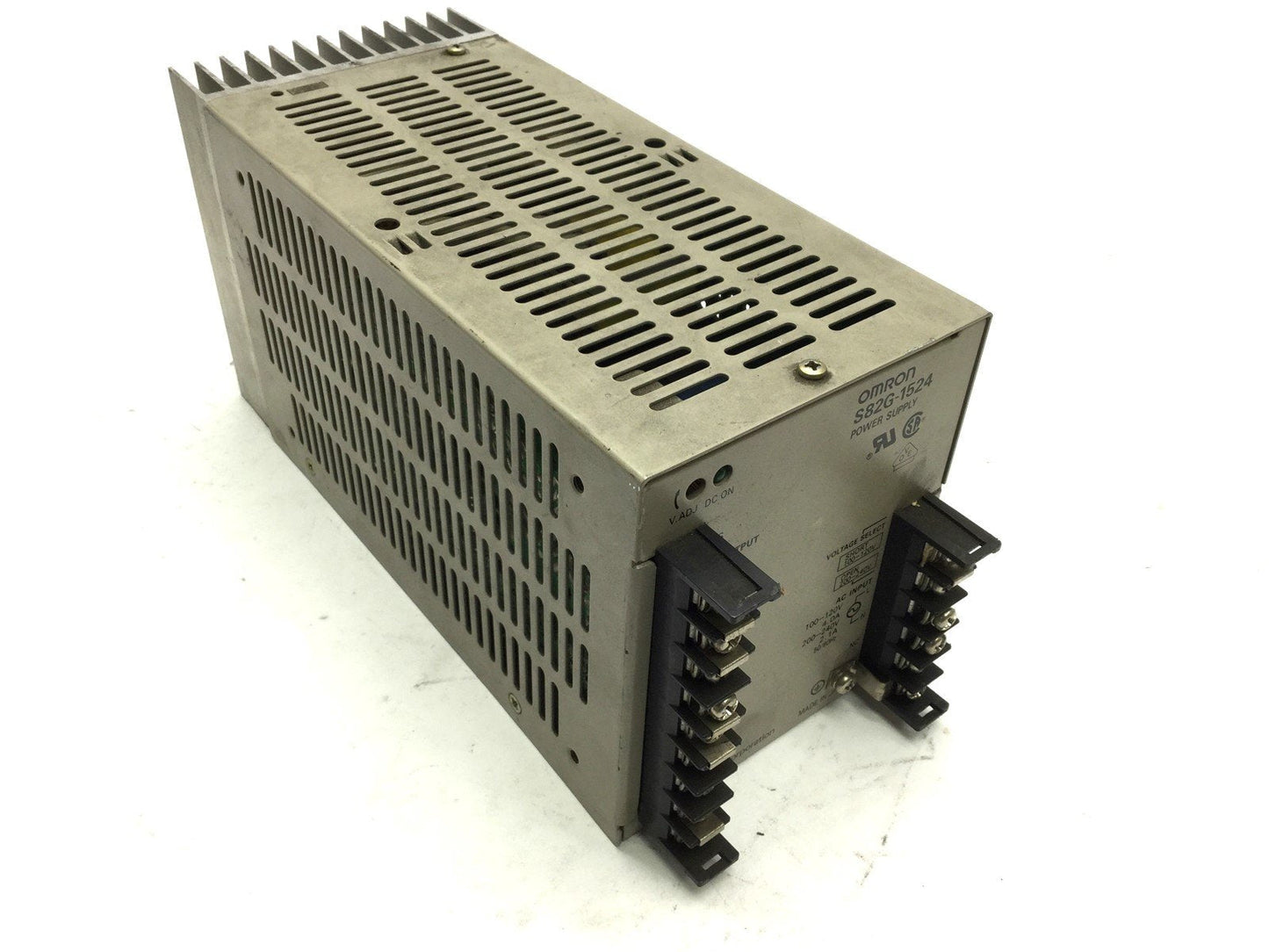 Used Omron S82G-1524 Power Supply, Input: 120/240VAC 50/60Hz, Output: 24VDC