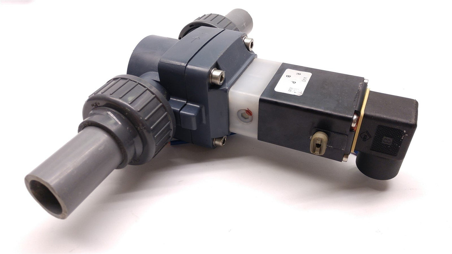 Used Burkert 0142 00042008 Solenoid Valve, 24VDC, 5W, 72.52-87.02 PSI w/ Flying Leads