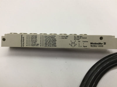 Used Weidmuller 1828620000 Passive Distributor, 8x M8 4-Pin Female Connections
