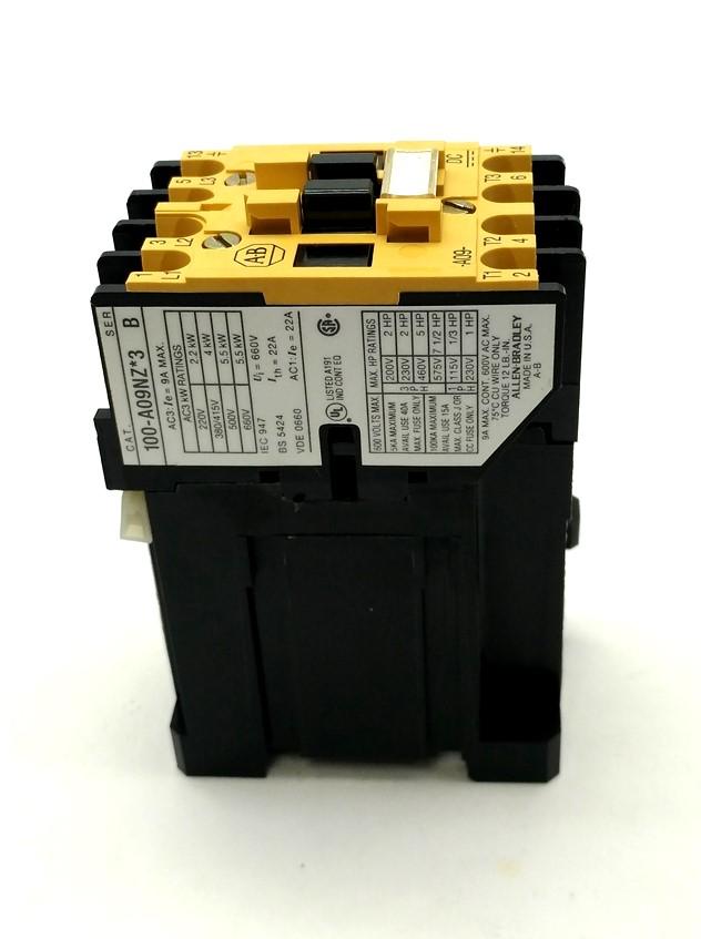 New Allen Bradley 100-A09NZ123 Magnetic Contactor, 3-Pole, 12VDC Coil, 600VAC 9A