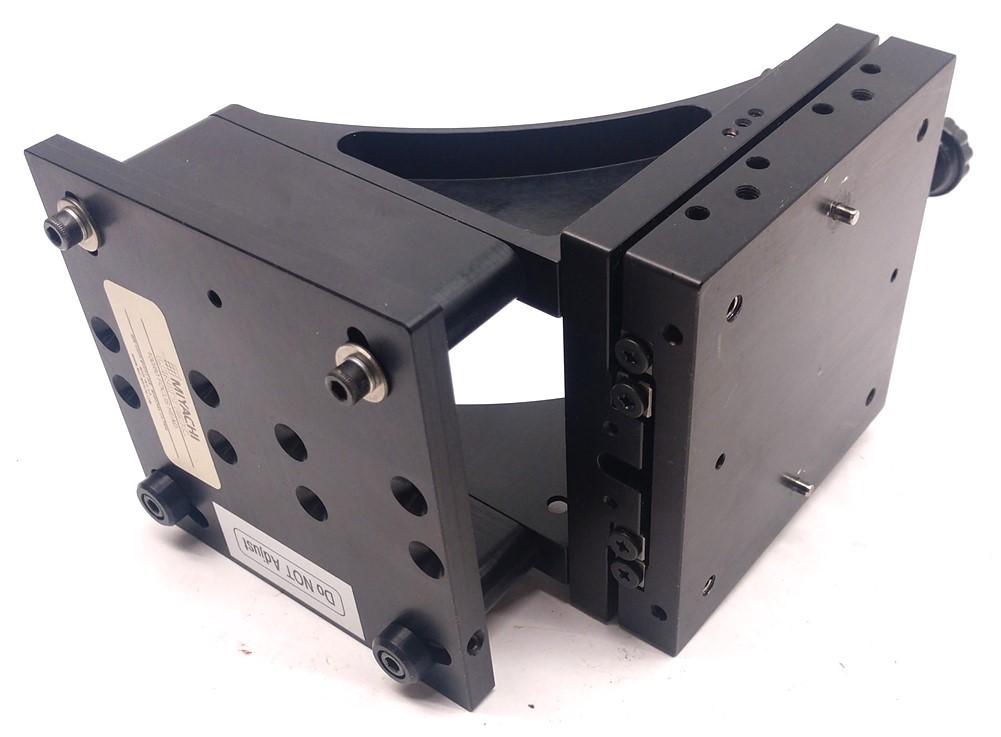 Used Miyachi Unitek 100/80 Focus Head, Single Axis 1.5" Travel, Dimensions: 4" x 4"