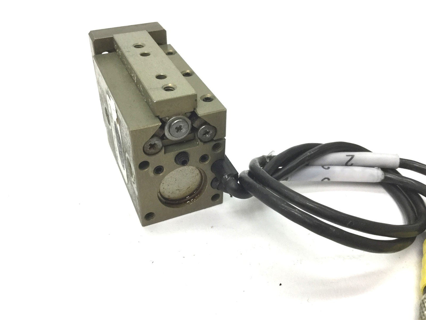 Used Destaco MPS-1-1 Mini Roller Bearing Dual-V Rail Thruster Air Slide, 0.5" Stroke