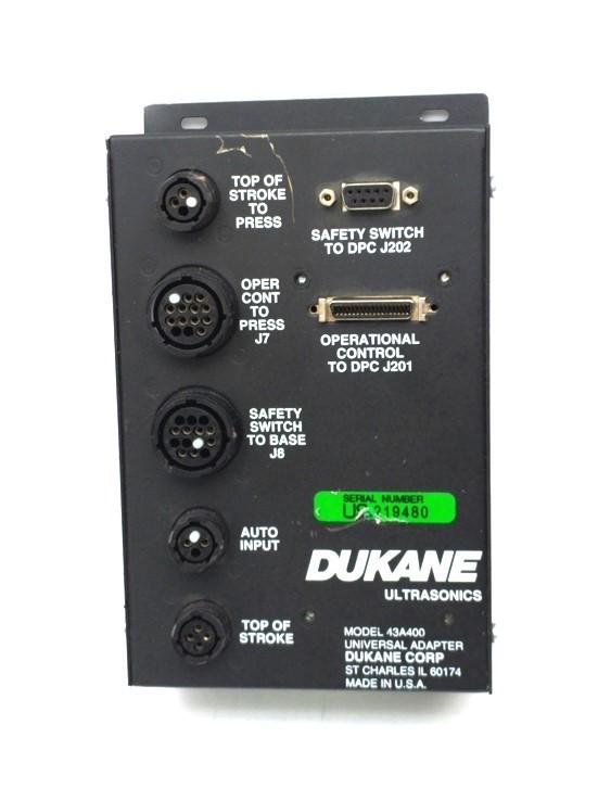 Used Dukane 43A400 Universal Adapter, 2x 12-Pin 3x 4-Pin Round, DB9, 36-Pin SCSI