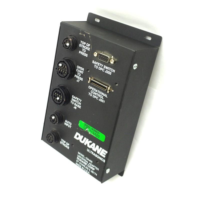 Used Dukane 43A400 Universal Adapter, 2x 12-Pin 3x 4-Pin Round, DB9, 36-Pin SCSI