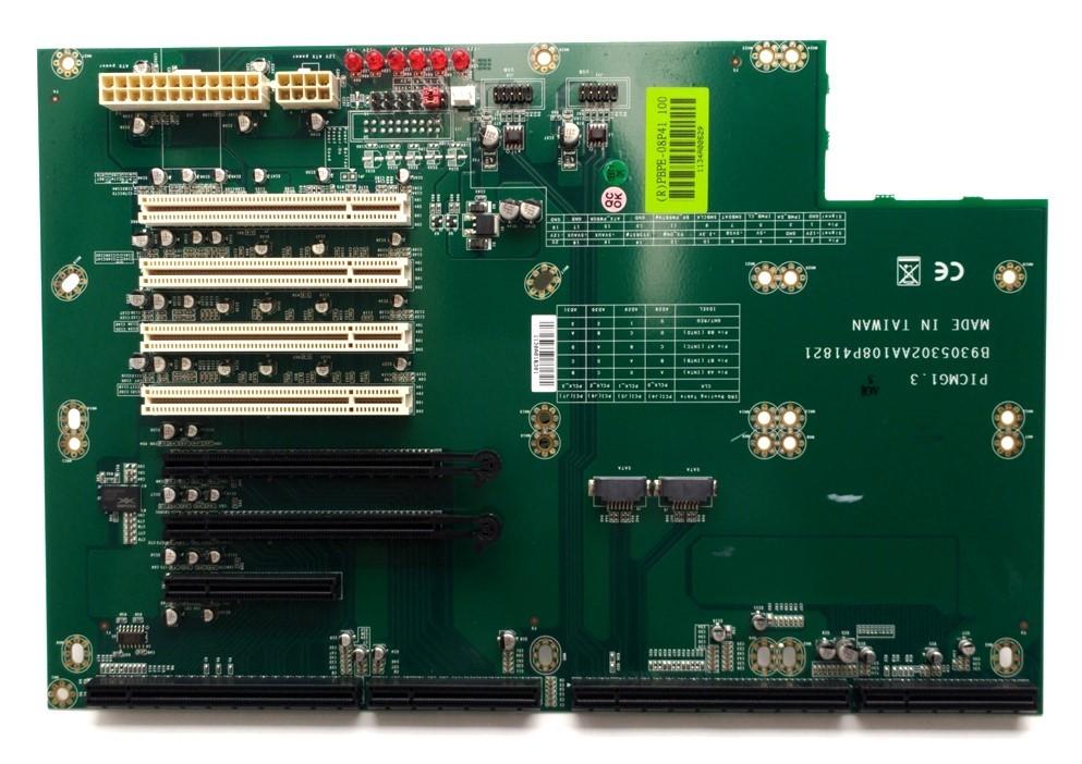 Used Portwell PBPE-08P41 Backplane 2x PCI-E x16 1x PCI-E x8 4x PCI PICMG 1.3 2x SATA