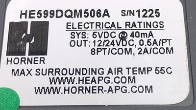 New Horner HE599DQM506A SmartRail I/O 8pt DC Output Module Output Range 12/24VDC