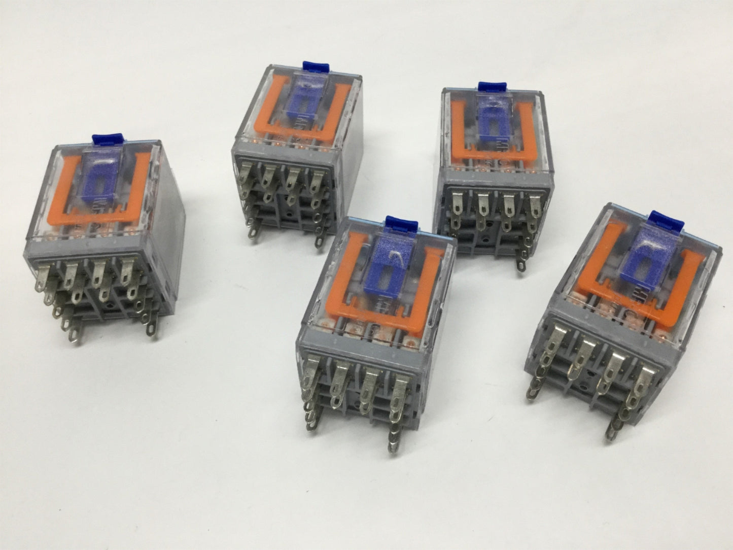 Used Lot of 5 Releco C4-A40FX Non-Latching Plug-In Power Relays, 4-Pole, Coil: 24VDC