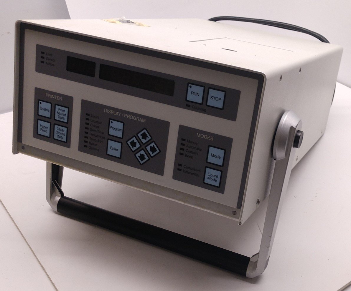 Used Met One A2408-1-115-1 Particle Counter, 115 Volts, 1A, 50/60Hz, Sizes: .5uM
