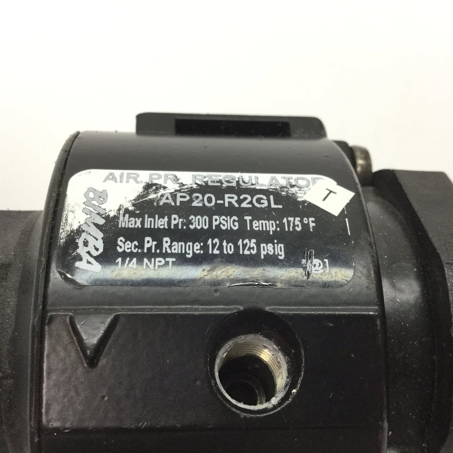 Used Bimba AP20-R2GL Air Pressure Regulator, Inlet: 300psi Max, Outlet: 12-125psi