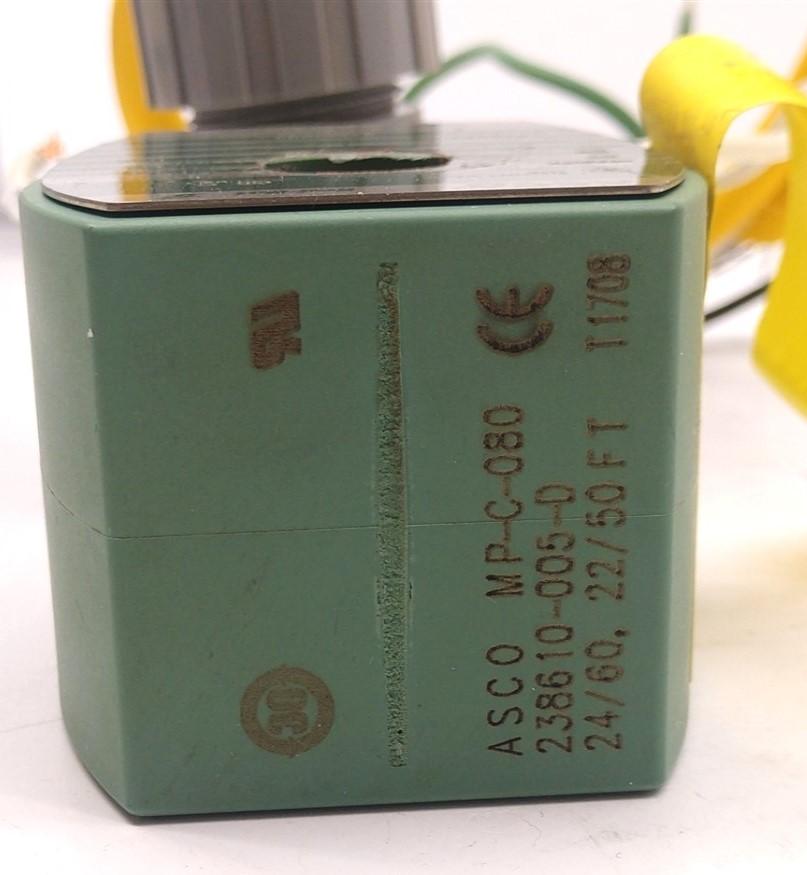 Used Asco Red Hat II 104R Shut Off Valve, 1/2" Pipe, Max Pressure: 150PSI, 10.1 Watts