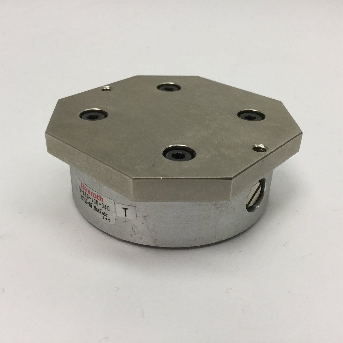 Used Rexroth 2-650-100-040 Non-Contact Transfer Unit, Ports: M5 x 0.8, W/ Mount Plate