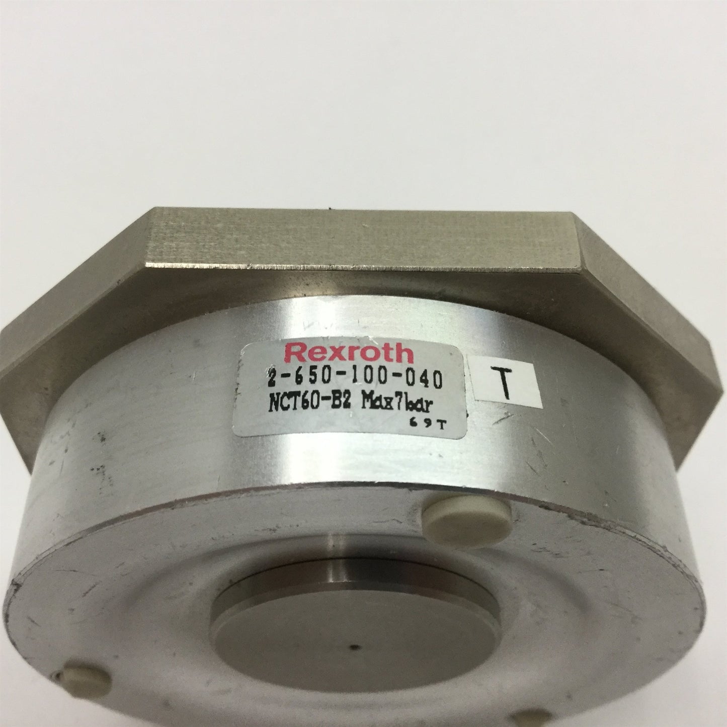 Used Rexroth 2-650-100-040 Non-Contact Transfer Unit, Ports: M5 x 0.8, W/ Mount Plate