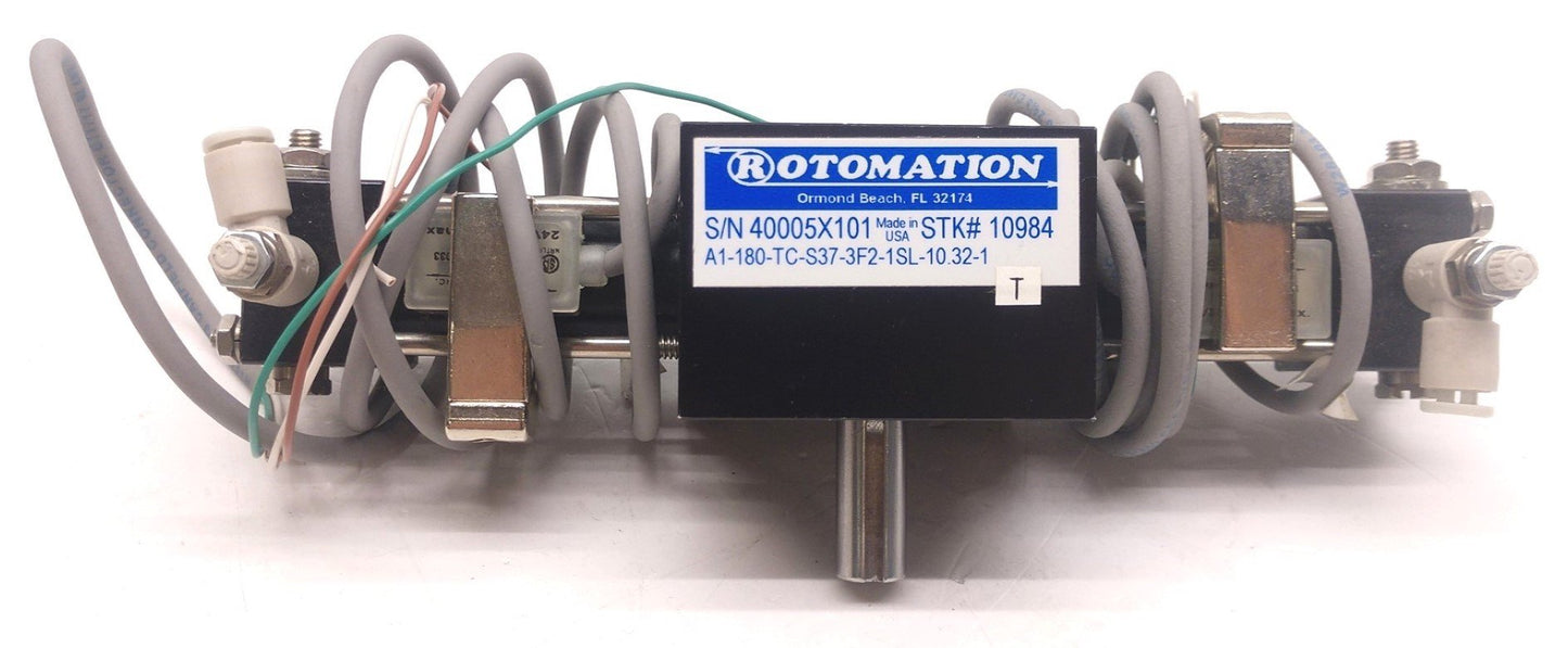 Used Rotomation A1-180-TC-S37-3F2-1SL-10.32-1 Bore Tie Rod Rotary Actuator Shaft .375