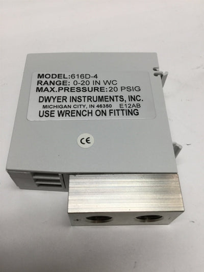 Used Dwyer 616D-4 Differential Pressure Transmitter 1/8" NPT, 0-20 inWC Range, DIN