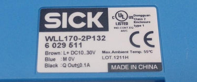 Used Sick WLL170-2P132 Photo-Electric Sensor 10-30VDC PNP 0-160mm Sensing