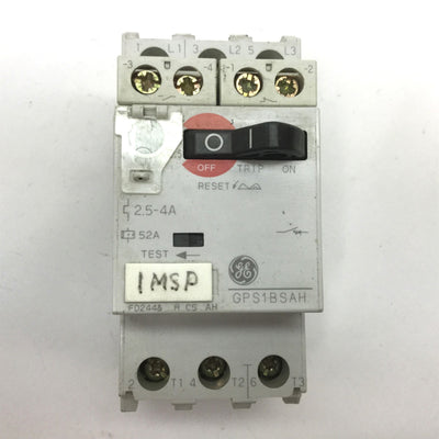 Used General Electric GPS1BSAH Manual Motor Starter, 3-Pole, Rating: 690VAC 2.5-4A