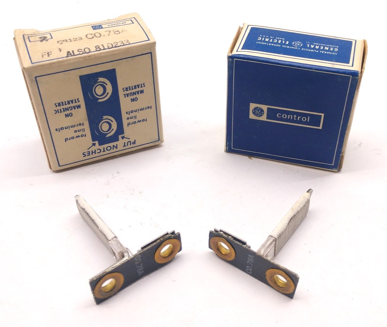 Used Lot of 2 General Electric CR123 C0.78A Overload Heater Relay Element