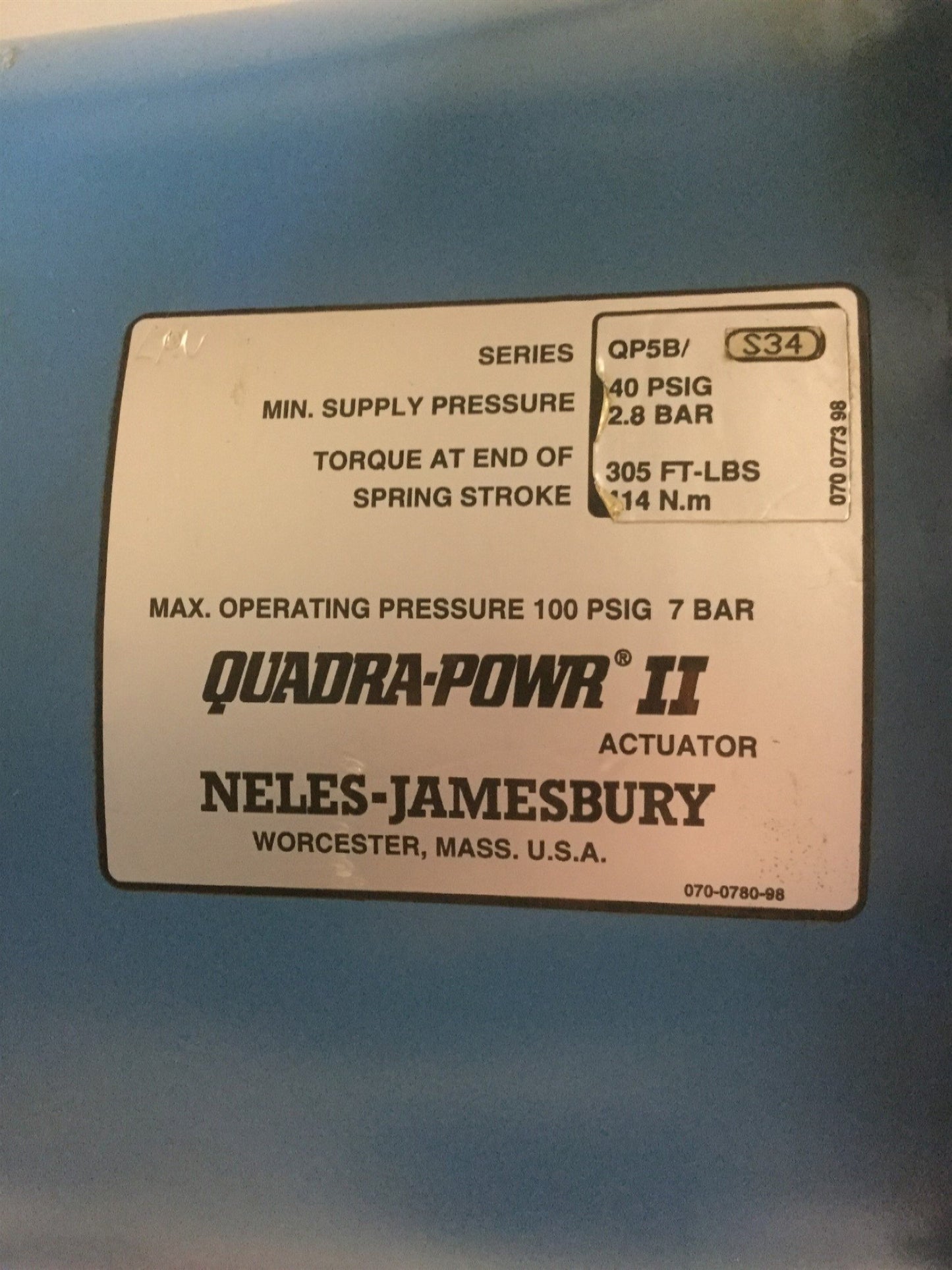 Used Finetrol FC Plug Control Valve 6" 150# w/Quadra Powr II Actuator&I/P Positioner2