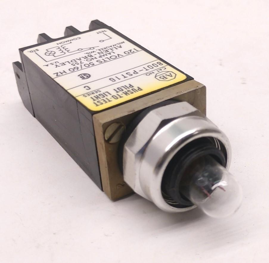 Used In Box Allen-Bradley Bulletin 800T-PST16 Small Push -to-Test Pilot Light