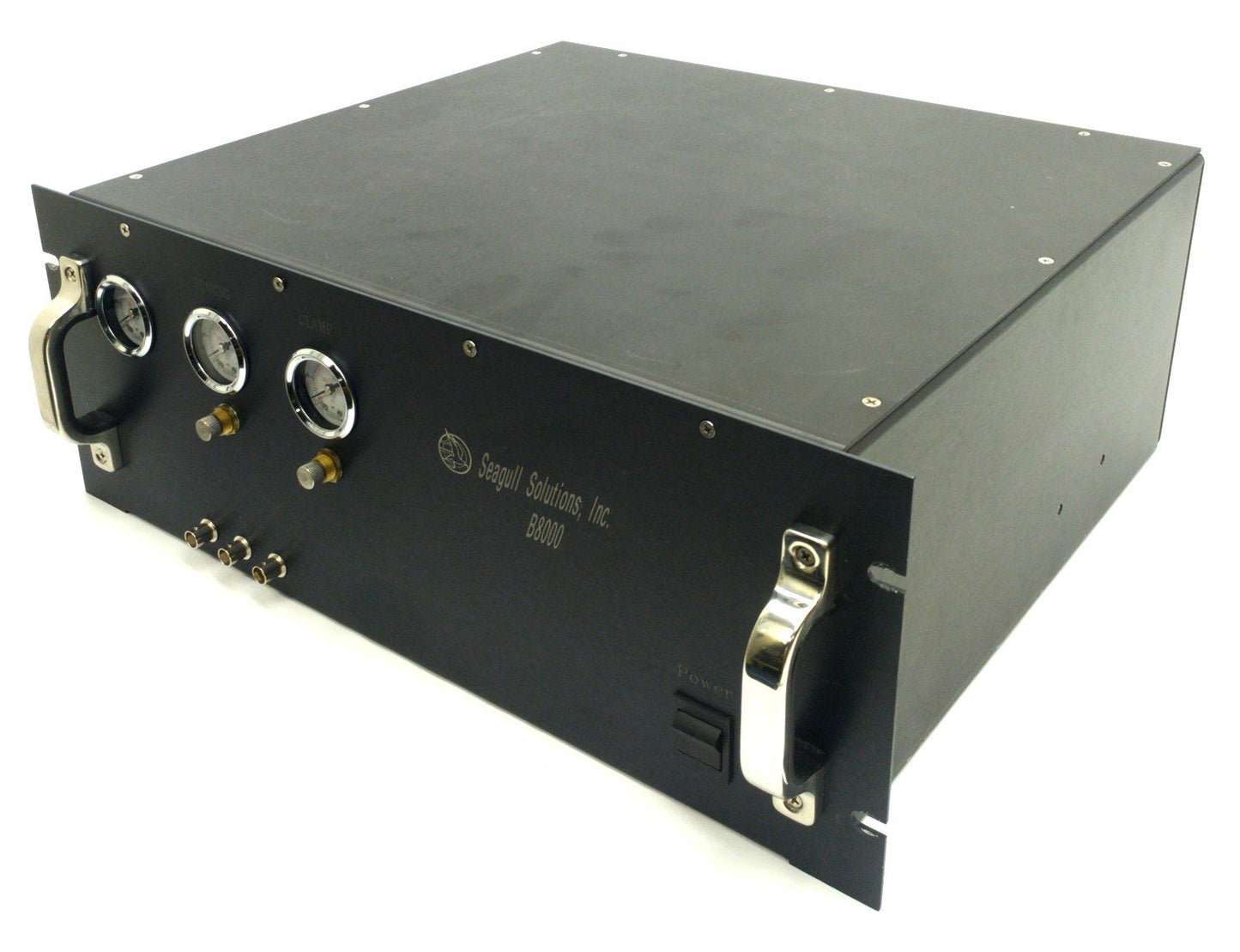 Used Seagull Solutions B8000 Air Bearing Spindle Controller 3x 100PSI Gauges 4U Rack