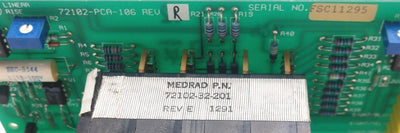 Used MEDRAD 72102-32-201 Rev E Counter w/72102-PC (A)-106 REV D Circuit Control Board
