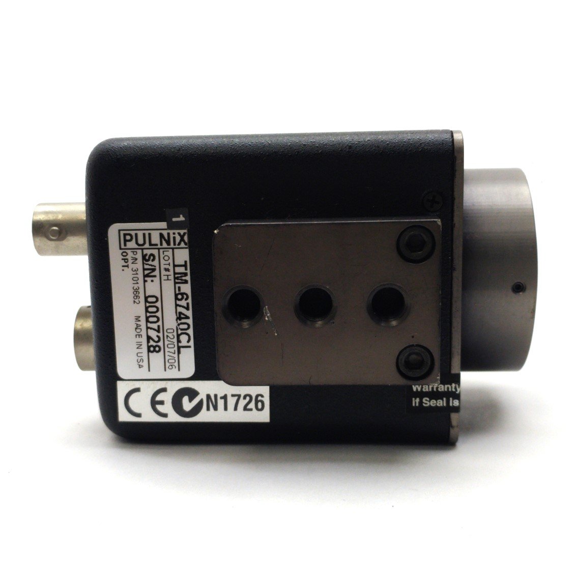 Used Pulnix TM-6740CL Machine Vision Camera ?" CCD 640x480@200FPS BNC C-Mount 12VDC