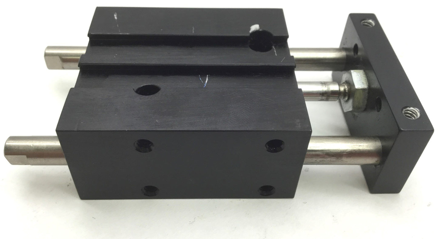 Used Tol-O-Matic 61221 Air Slide Guided Cylinder Stroke: 0.5", Ports: 10-32 UNF