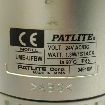 Used Patlite LES-UFBW Signal Tower RAG Flashing Alarm 24VAC/DC *Volume Lever Broken*
