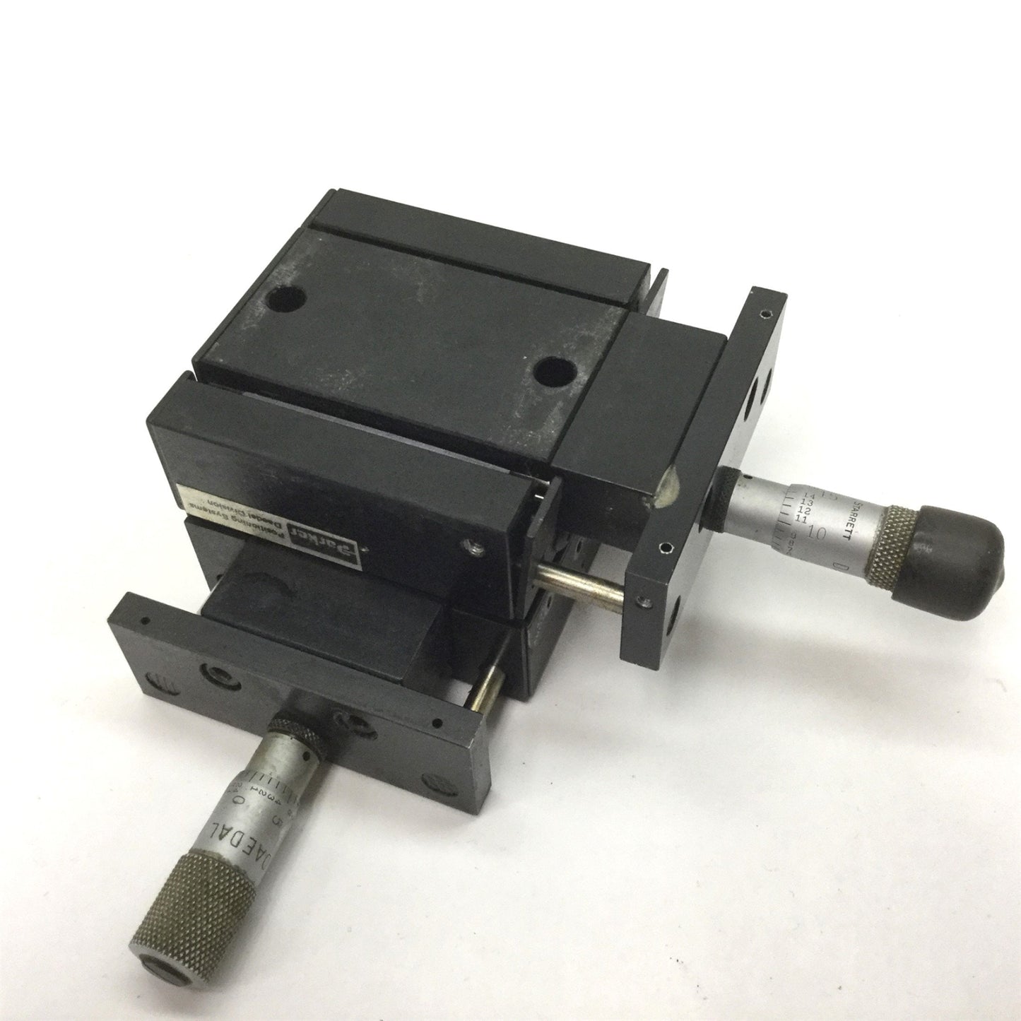 Used Parker X and Y Stage, Carriage Dimensions: 2.625" x 2.625", 0.5" Travel per Axis