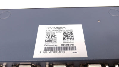 Used StarTech ST124PRO 4 Port High Resolution 350MHz VGA Video Splitter