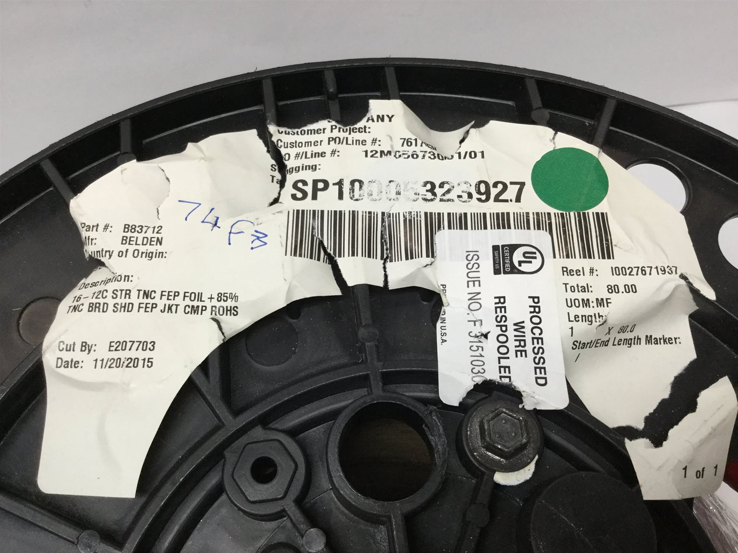 New – Open box 74 Ft of Belden 83712 Audio/Control/Instrument Cable, 16AWG, 12-Wire, Shielded