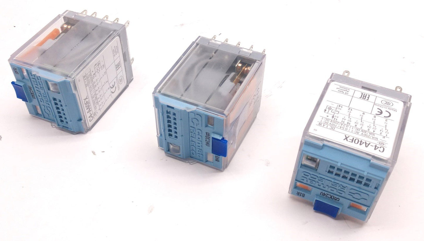 Used Lot of 3 Cromat Releco C4-A40FX Ice Cube Relay, 4 Contacts, 12 Pin, DC 1.4 W