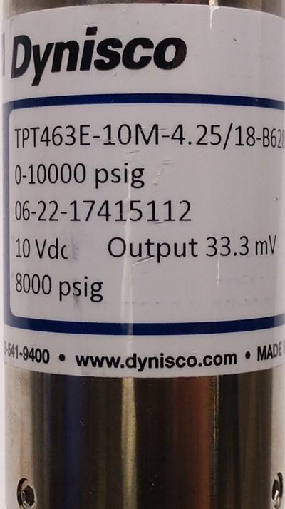 Used Dynisco TPT463E-10-4.25/18-B628 PT460E Pressure Sensor, J Type Thermocouple