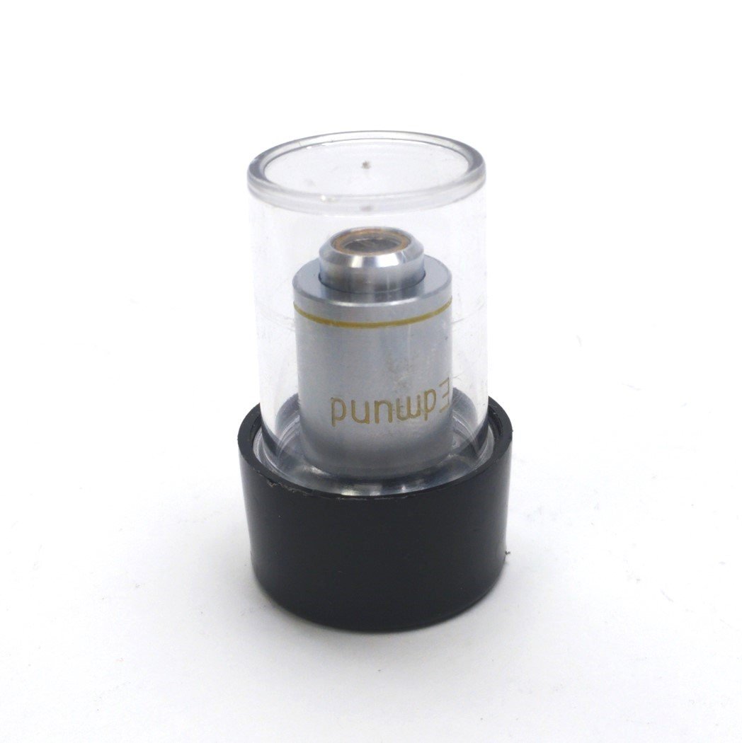 Used Edmund Industrial Optics Microscope Objective Lens, 10X, 0.25 NA, RMS Mount