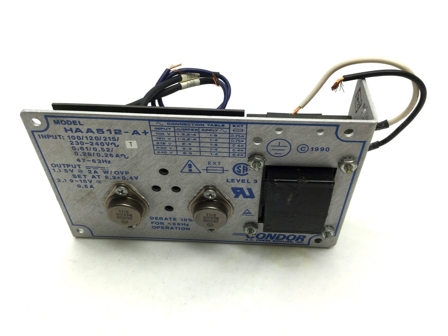 Used Condor HAA512-A+ Power Supply Output: 5V 2A, 9-15V .5A Input: 100-120/220-240VAC