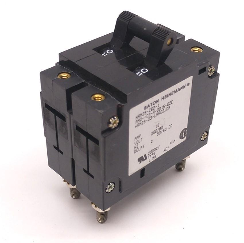 Used Eaton Heinemann AM2-D3-A-0015-02E NAM2S-Z62-1 Circuit Breaker, 250/80V, 50/60 Hz