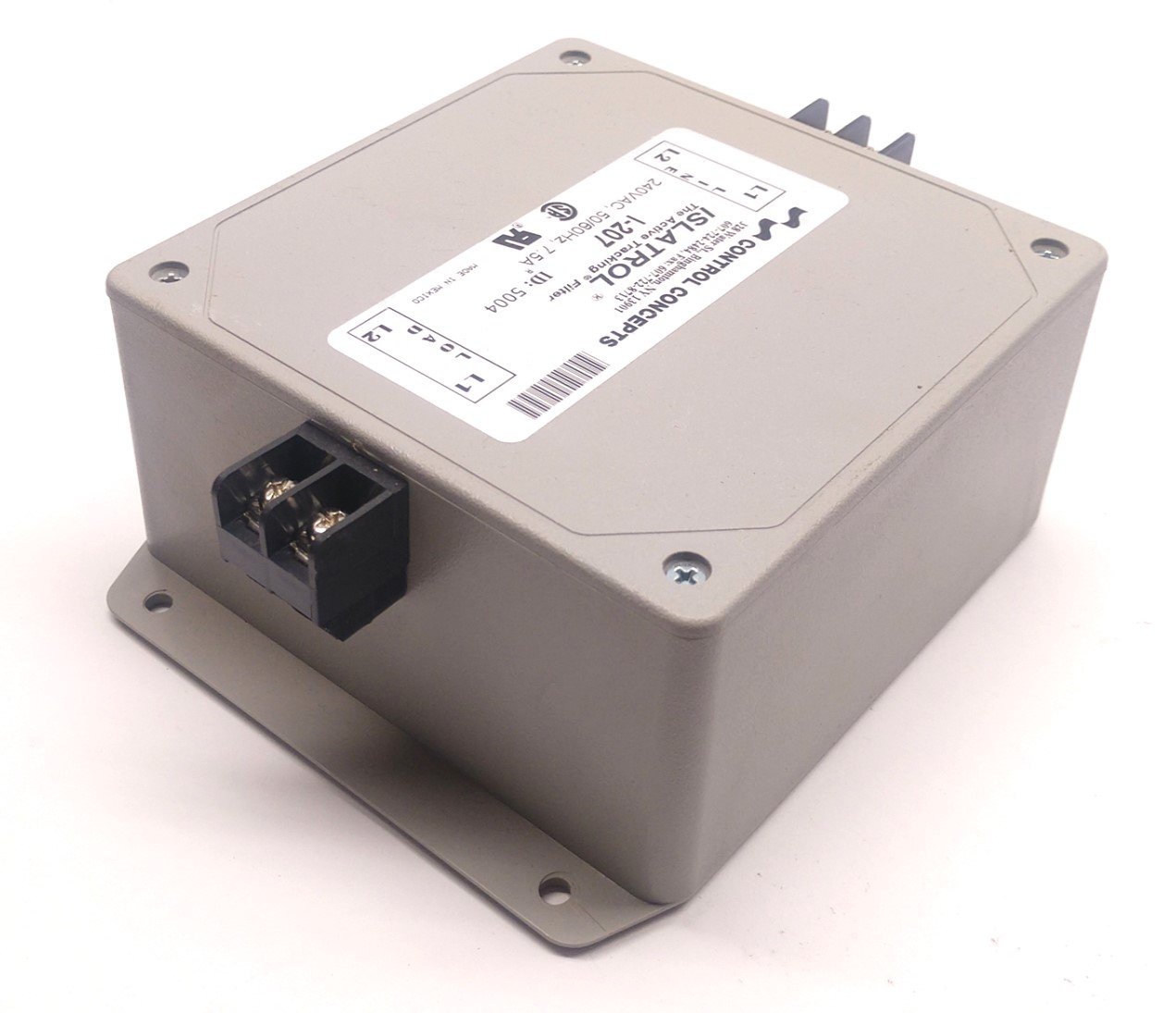 Used Control Concepts Islatrol I-207 Active Tracking Filter, 240VAC, 50/60Hz, 7.5A