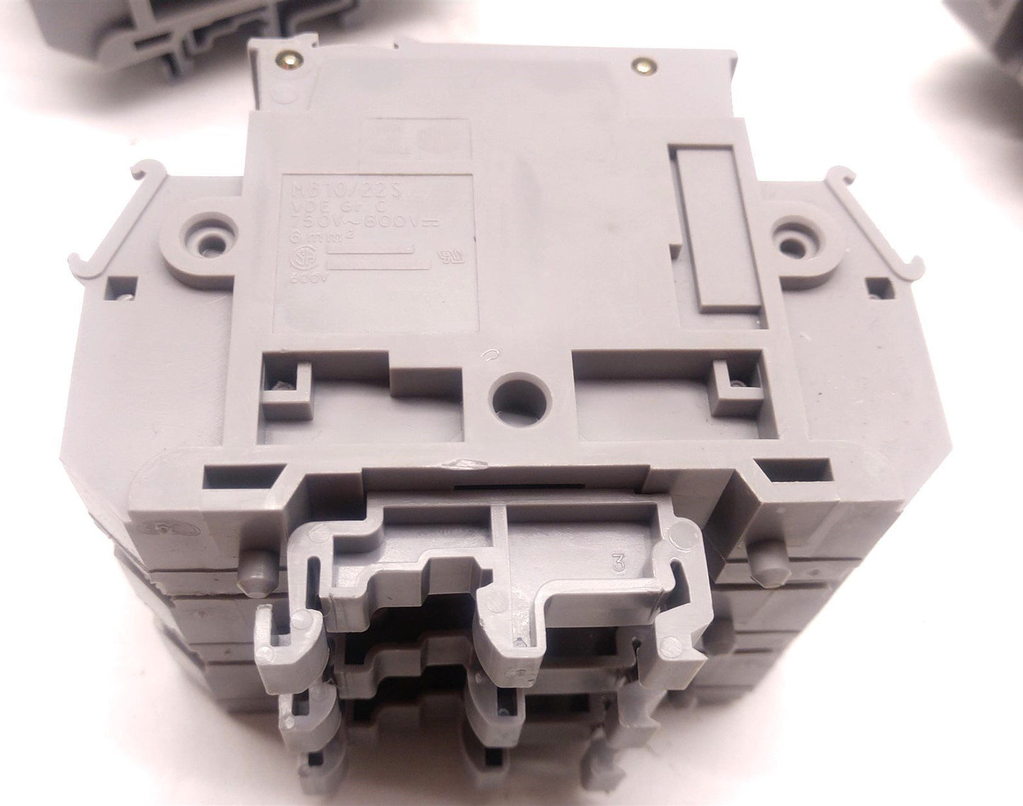 Used Lot of 5 Entrelec MB10/22S Fuse Holder Terminal Block 750-600V Size: 6mm, 3 Pole