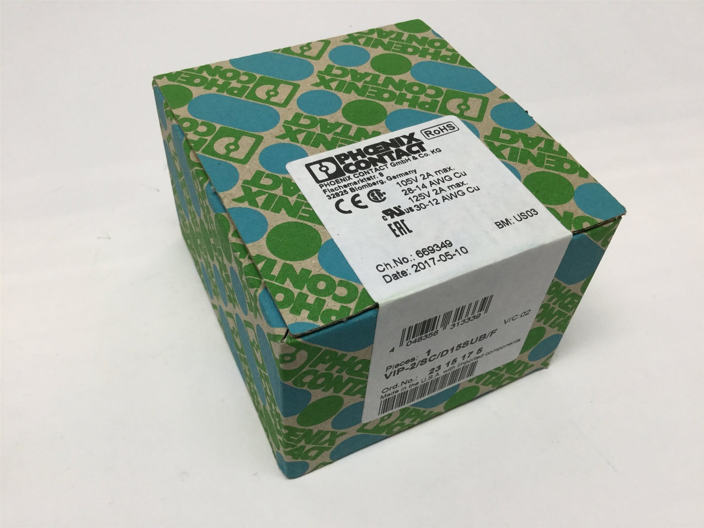 New Phoenix Contact VIP-2/SC/D15SUB/F VARIOFACE Interface Module, 15-Pos, 125V 2A