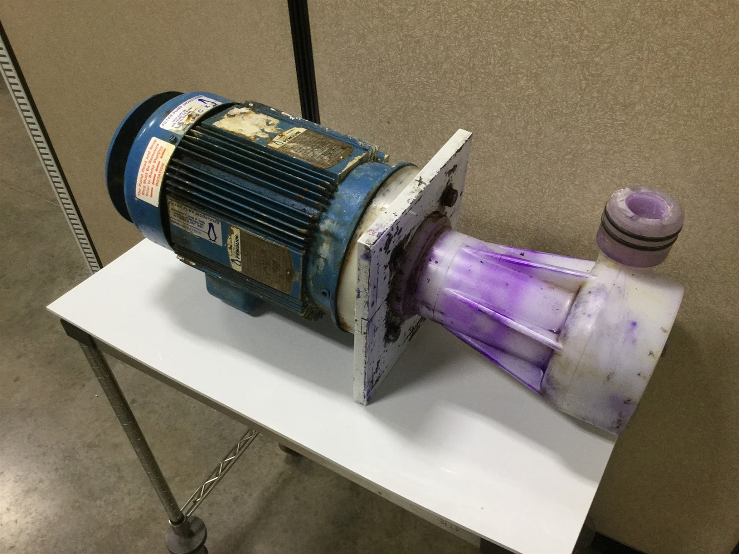Used Penguin P-5CK Vertical Pump & Motor, 208-230/460VAC, 5HP, 122' Head, 172GPM