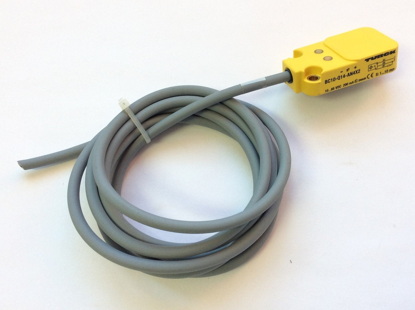 Used Turck BC10-Q14-AN4X2 Capacitive Sensor 10-65VDC, Range 10mm, 3-Wire, NPN-NO