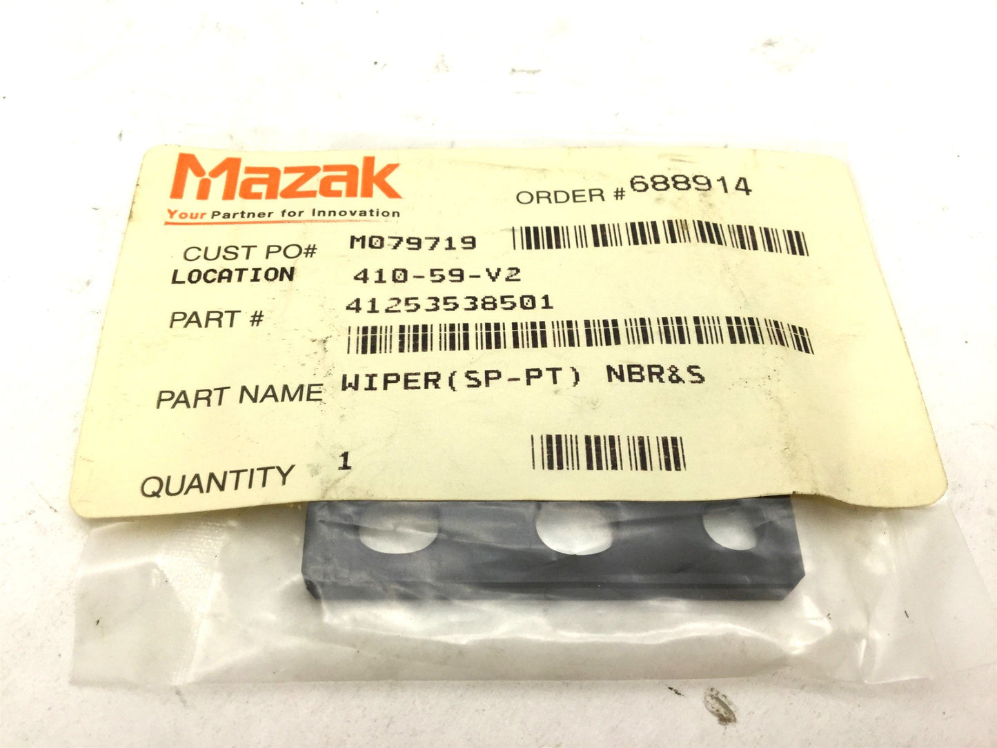 New MAZAK 41253538501 Desc Wiper NBR&SPCC 54X38X6T W: 54mm H: 38mm D: 6mm