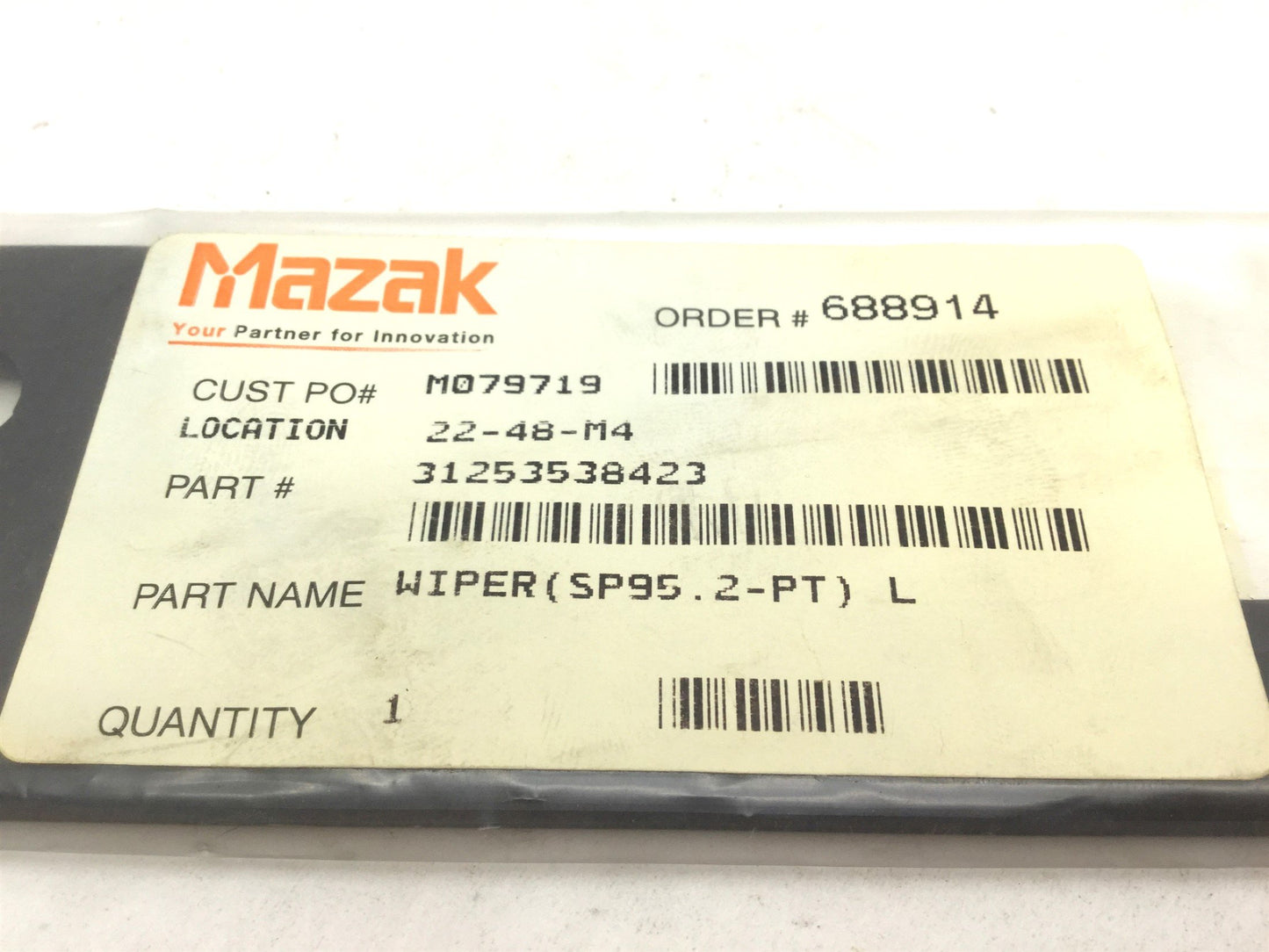 New MAZAK 31253538423 DESC Wiper SP95.2-PT NBR&SPCC L: 168.5mm H: 59.5mm T5 W20/30