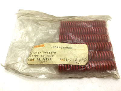 New Lot of 6 Mazak A50VT002900 Spring TM14X70, CNC Machinery, D: 14mm, L: 70mm