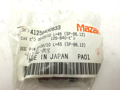 New MAZAK 41259430833 PIN, Outer Diameter: 20/10mm, Length: 45mm SP-96.12