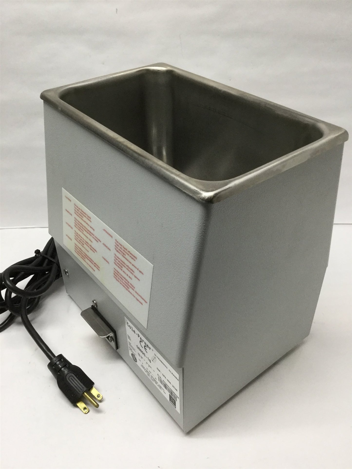 Used Cole Parmer 08895-18 Ultrasonic Cleaner, Stainless Steel, 1 Gal, 60 Min, 220VAC