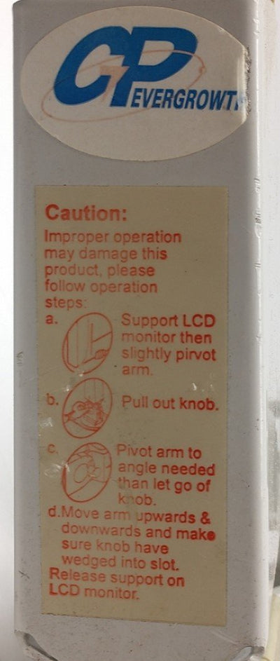 Used GP Evergrowth LCD/PC/TV Monitor Wall Mount Arm, Vesa Monitor Mount: 100mm